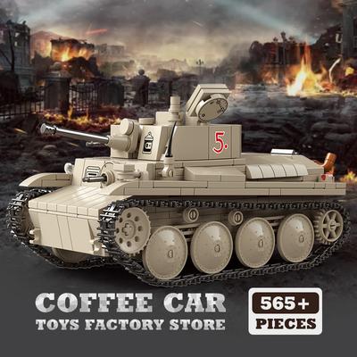 Non-Toxic Wwii Military Tank Moc Bricks Model Classic Light Armored Vehicle Building Blocks Army Soldier Toys Children Christmas Gifts