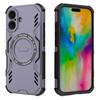 For iPhone 16 Plus Magnetic Case Butterfly Armor Hollow Heat Dissipation PC+TPU Phone Cover