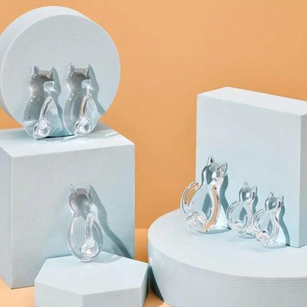 5Pcs Waterproof Wall Hook No-Drilling Towels Rack Multifunctional Cartoon Cat Hooks  Space Saving
