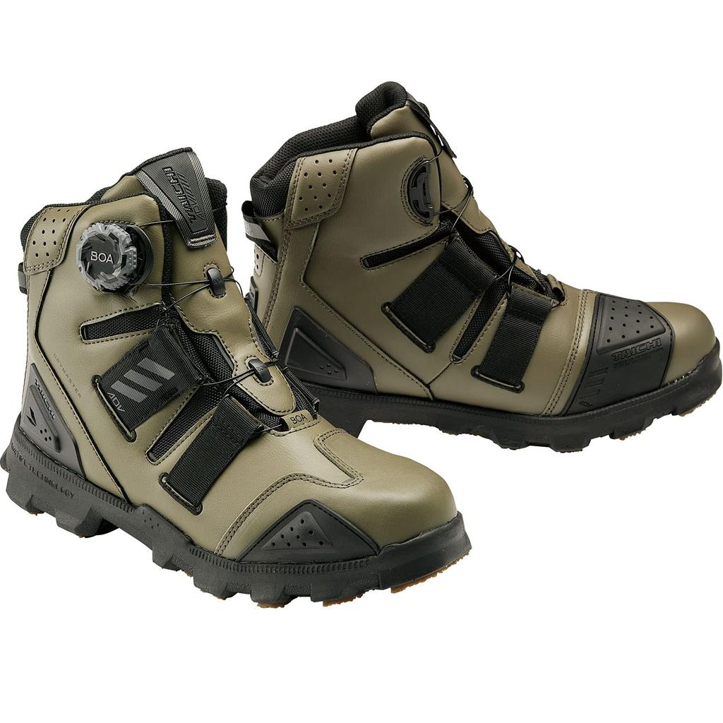 RS Taichi DRYMASTER Combat Shoes RSS010 Size Waterproof Motorcycle Riding Shoes with BOA and Shift Guard KHAKI, 28.0cm, Built-in Protector, Dial,