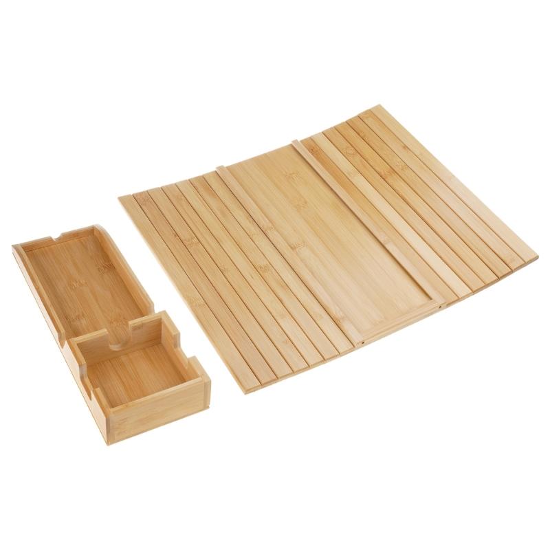 Functional Wood Side Armrest Table Multipurpose Sofa Arm Clip Table with Beverages Holder for Weekends Relaxation