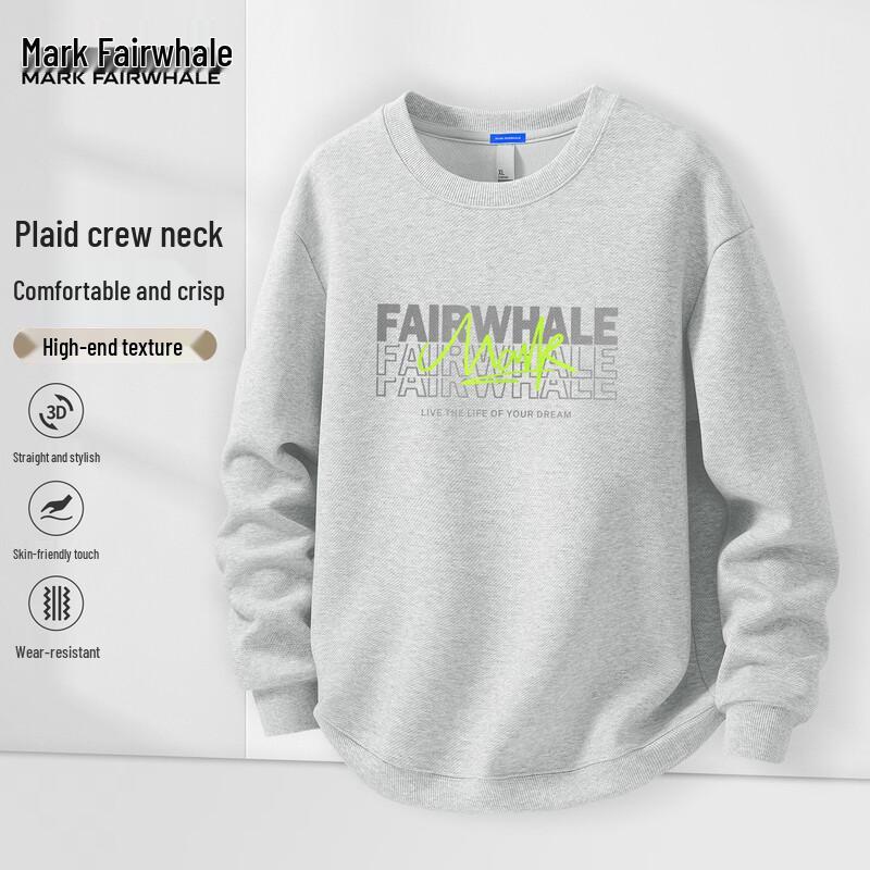 Mark Fairwhale Herren Sweatshirt mit Buchstaben-Grafik und Rundhalsausschnitt