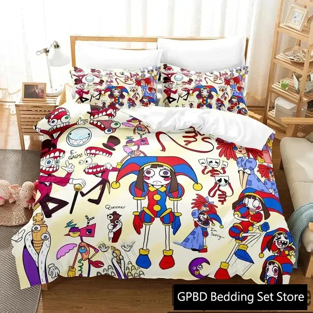 Luxury New 3D Print Cartoon Amazing Digital Circus Bedding Set Double Twin King Duvet Cover Pillowcase Boys Girls Adults Bedroom