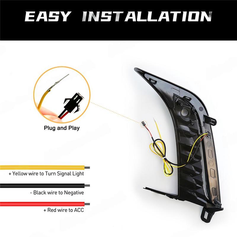 A16P-LED DRL Daytime Running Light For Toyota Camry SE XSE 2024 2025 Car Headlights Front Bumper Fog Lamp Assembly Day Lamp