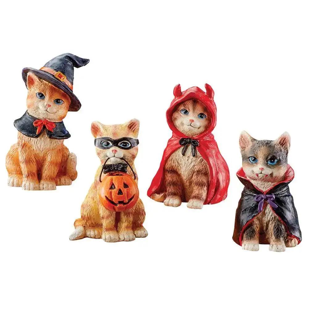 Halloween New Cute Cat Statue Home Decoration Cat Statue Resin Craft Decoration Christmas Decoration Miniature Decoration Model