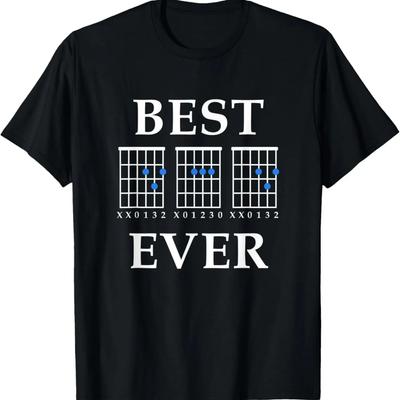 Mens Funny Father's Day Birthday Gift Best DAD Ever Guitar Player T-Shirt