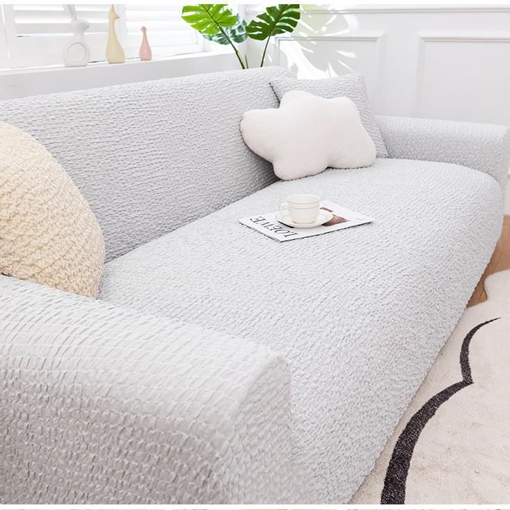 Bubble Fabric Sofa Cover Full Coverage Cream Style Cat Scratch Resistant Stretchable Sofa Protector