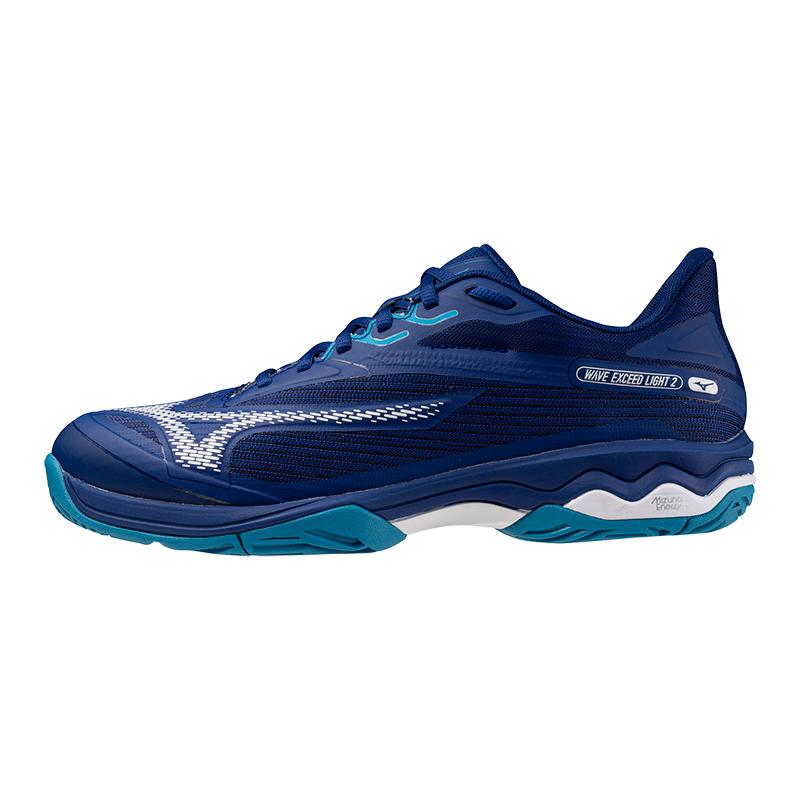Mizuno Wave Exceed Light 2 Comfortable Shock Absorption Durable Low-Top Tennis Shoes Unisex Sneaker Deep-Blue 61GA231815