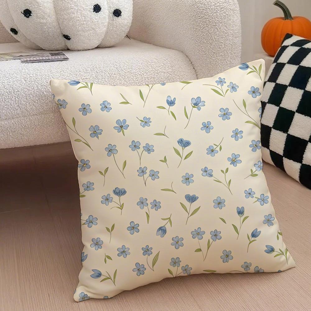 Tiny Vintage Floral Pillow Fresh Pastoral Cushion Cover Throw Pillow Cover Hidden Button Durable Polyester Chair Cushion