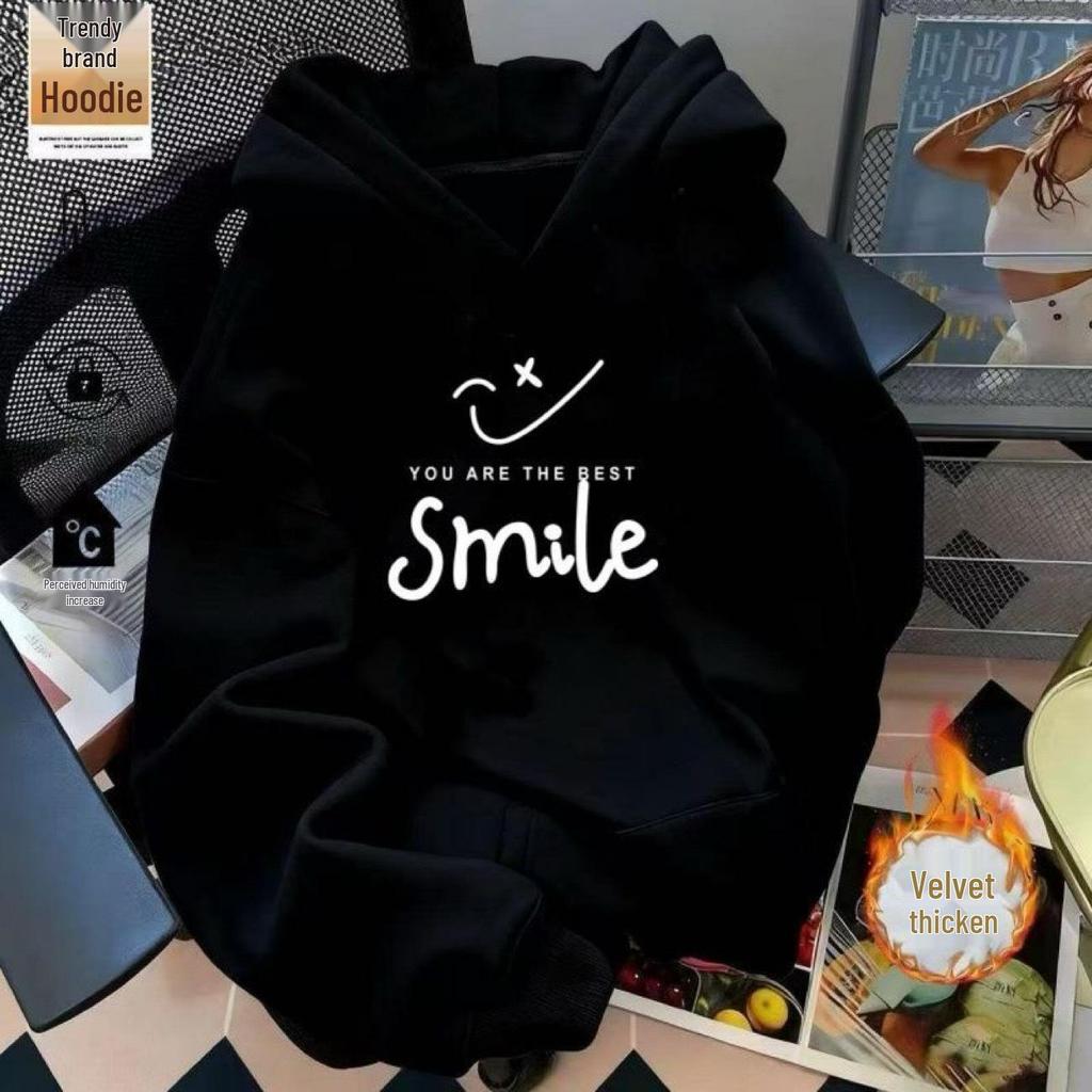 Men's Winter Thick Hooded Sweatshirt 2025 New Style Loose Pullover