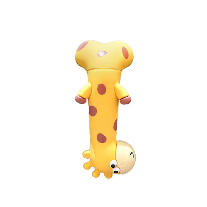 Rubber Giraffe Ornament Groove Pasted Giraffe Figurines Cartoon Giraffe Model Car Decoration Computer Screen Display Ornament