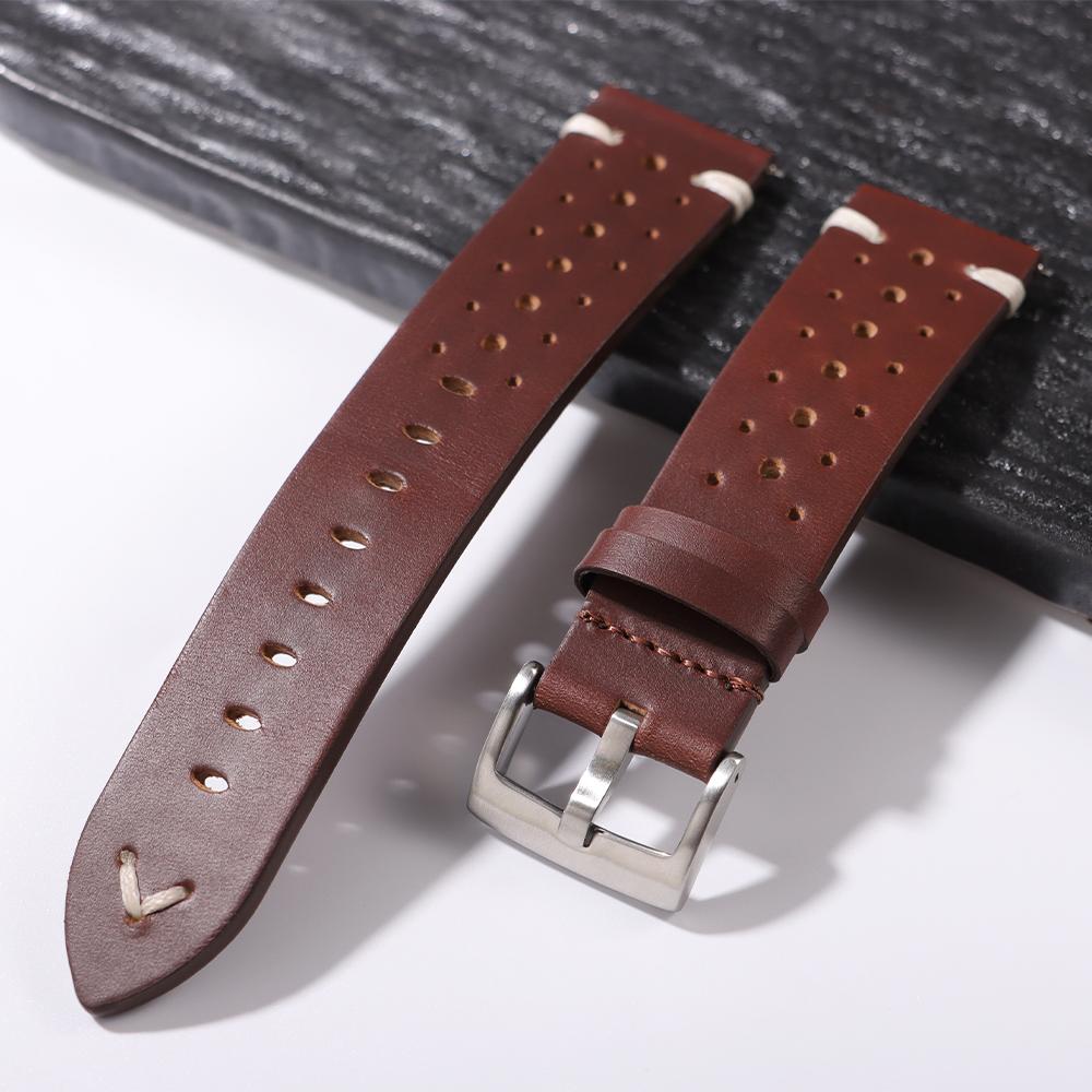 Breathable Cowhide Watch Strap for Omega for Seiko Watch Band 20mm 22mm Oil Wax Leather Wristband Men Women Bracelet Accessories