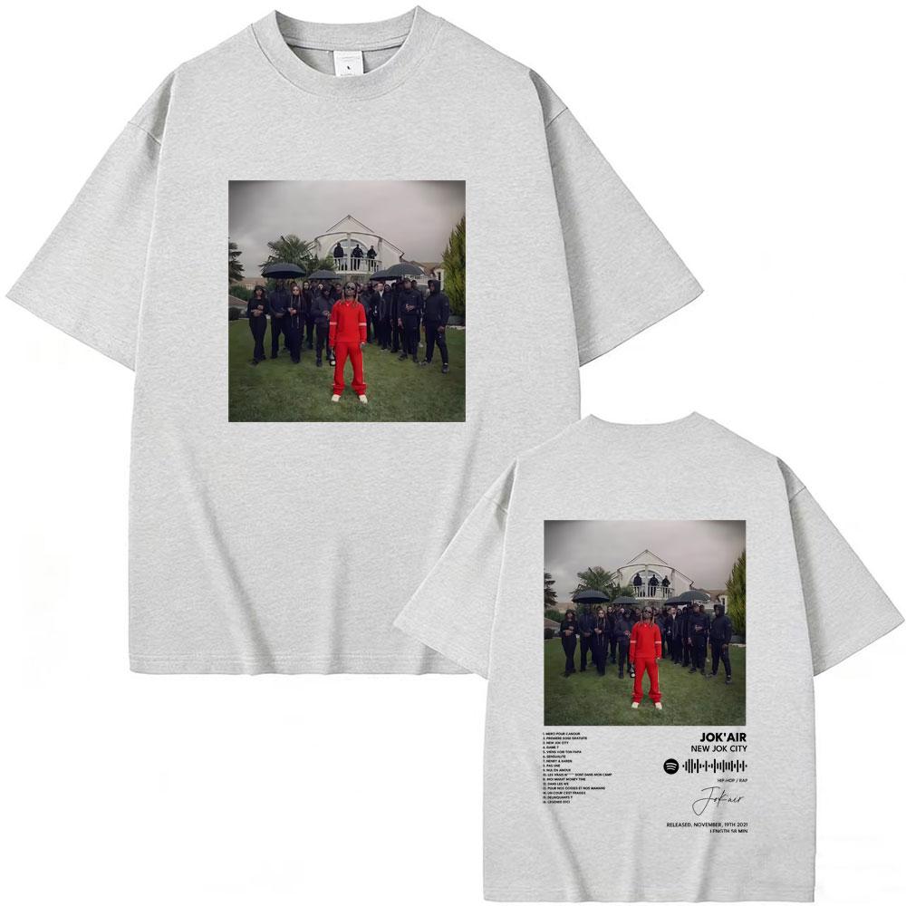 Rapper Jokair New Jok City Album Merch Tshirt Unisex Women Hip Hop Oversized T Shirt Male Fashion Hot Sale Short Sleeve Streetwear