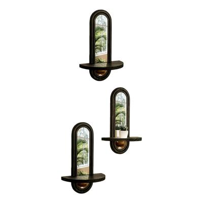 Französisches Bauernhaus Wandregal mit reflektierendem Acrylspiegel für Kerzen-Pflanzen-Ausstellung und Feiertagsdekorationen