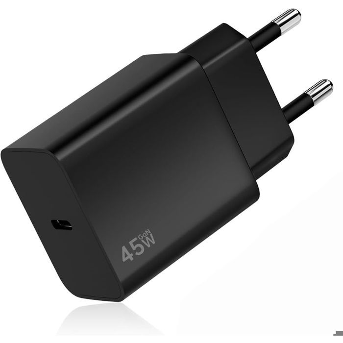 Chargeur Rapide USB-C 45W - Samsung - Galaxy S25/S25+/S25 Ultra - Noir - Protection Surtension - Charge Efficace