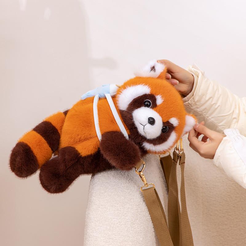 Raccoon Plush Stylish Bag Cute Panda Backpack Cuddly Penguin Soft Toy Perfect For Kids