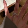 New in elegant inlay diamonds tassel water droplet ring light luxury fashion rings for women unique suitable for daily jewelry