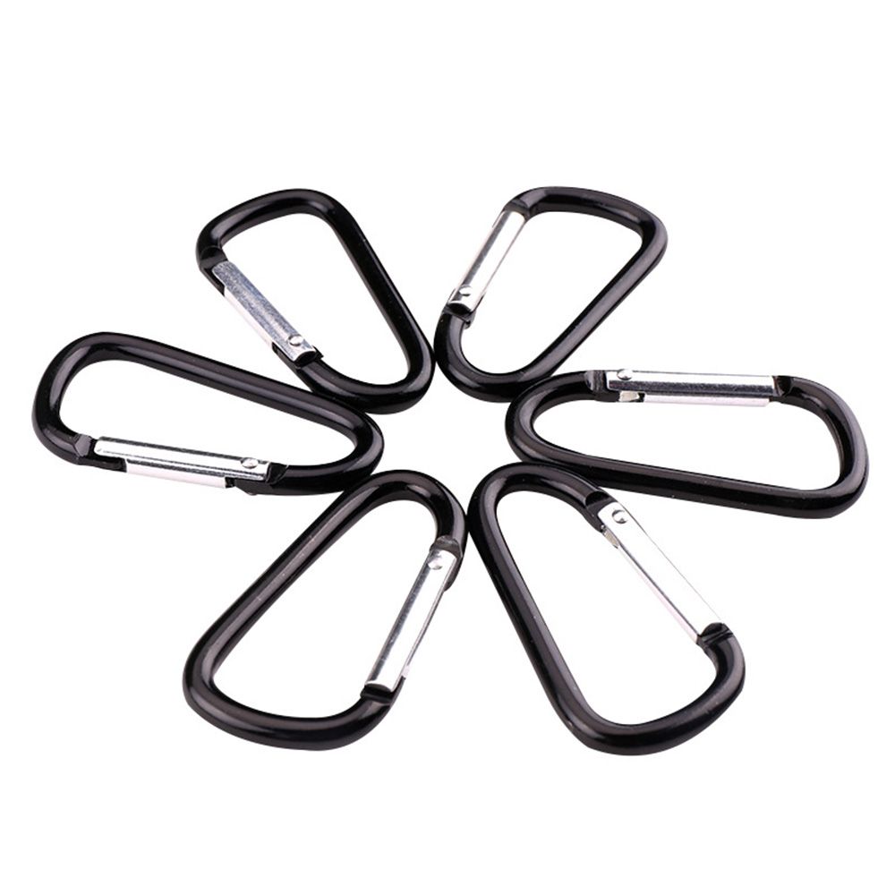 Equipment Black-color Aluminium Climbing Button Camping Hiking Hook Buckle Keychain Alloy Carabiner