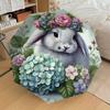 1 Stück Hase Blume Schirm-8-Rippen Verstärkt Tragbar Faltbar Reise Geeignet für Alle Jahreszeiten Outdoor Tägliche Nutzung-H0343