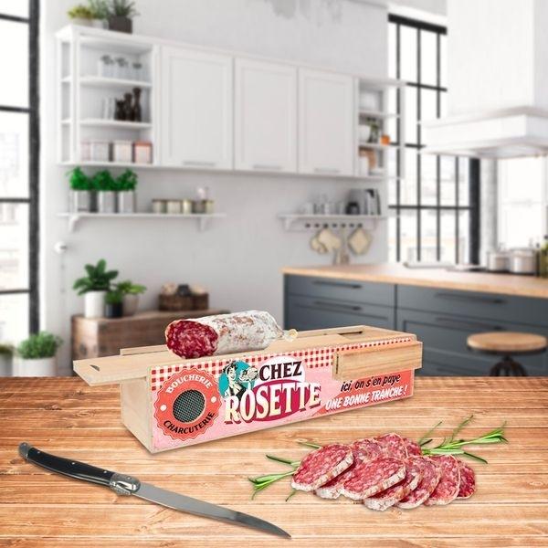 Storage Box for Sausage with Knife Chez Rosette