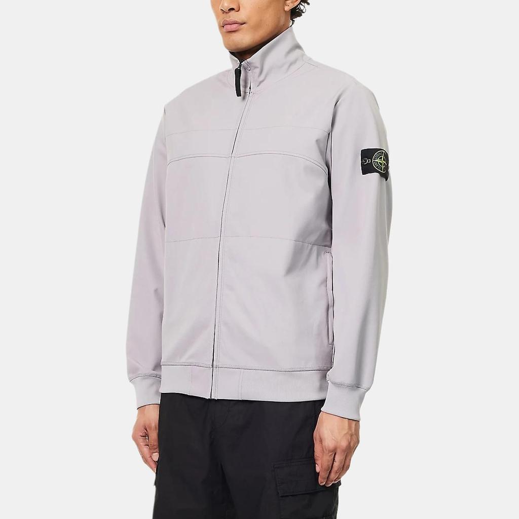 STONE ISLAND Chaqueta Holgada de Manga Larga con Cremallera y Cuello Alto de Color Sólido para Hombre Chaquetas Gris 8015621530-V0064