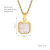 Titanium Steel Geometric Pendant Necklace Men Women Hypoallergenic Fashion Jewelry With Turquoise Accent