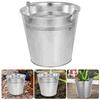 Sturdy Bottom Mini Iron Bucket With Handle Metal Pail Plant Containers Storage Vase Household Buckets Small Silver Flower Tin