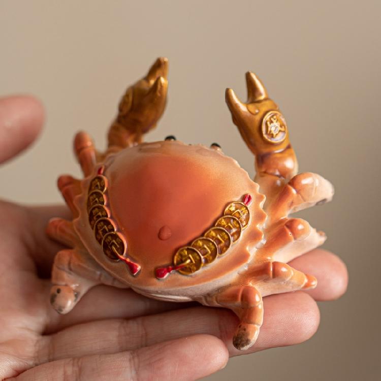Granchi Unici che Cambiano Colore Pet da Tè Resina Atossica Ornamento in Miniatura Per Styling d'Interni Decorazioni per Cerimonia del Tè