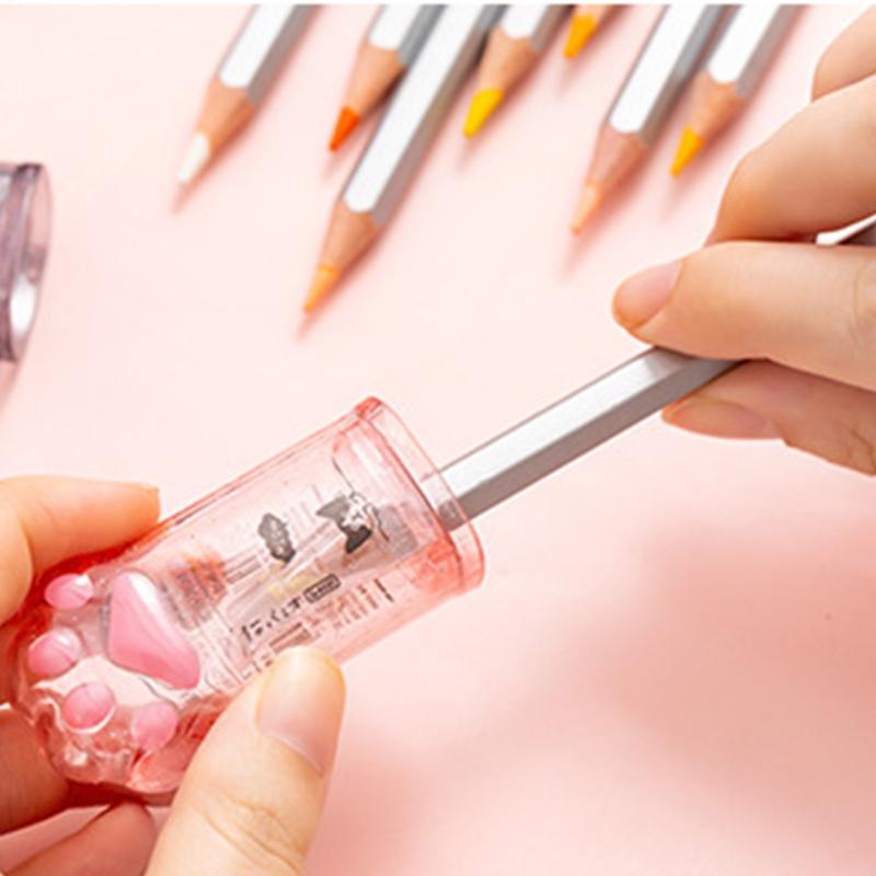 Cute Kitten Paw Pencil Sharpener Portabel Colored Pencil Sharpener Fit for All Wooden Pencils (6-8mm) for Adults Kids