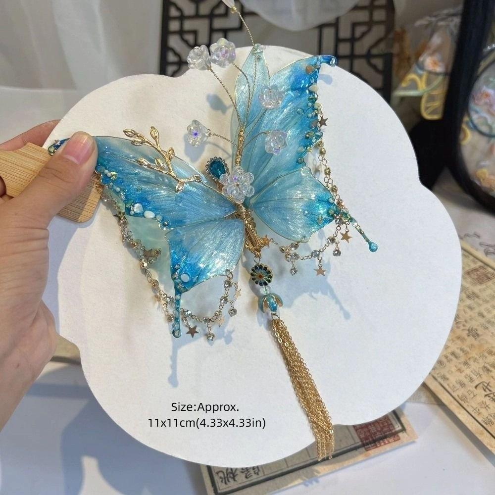 Bunter Schmetterlings-Quasten-Haarclip Süßes Meerjungfrauen-Haarschmuck Schmetterlings-Haarkralle Retro-Stil