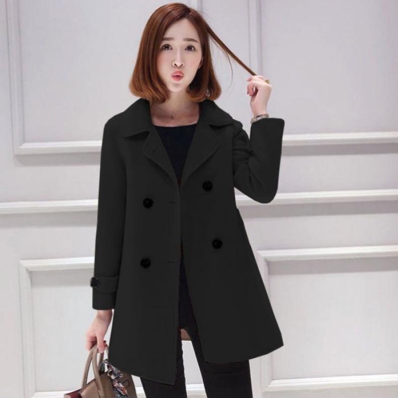 2024 Autumn Women's Korean Style Slim Fit Mid-Length Wool Coat