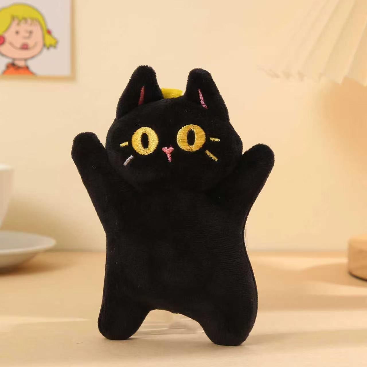 Плюшевый брелок Dazed Черный котенок 2025: Милый кулон-подвеска для рюкзака для пары 14cm