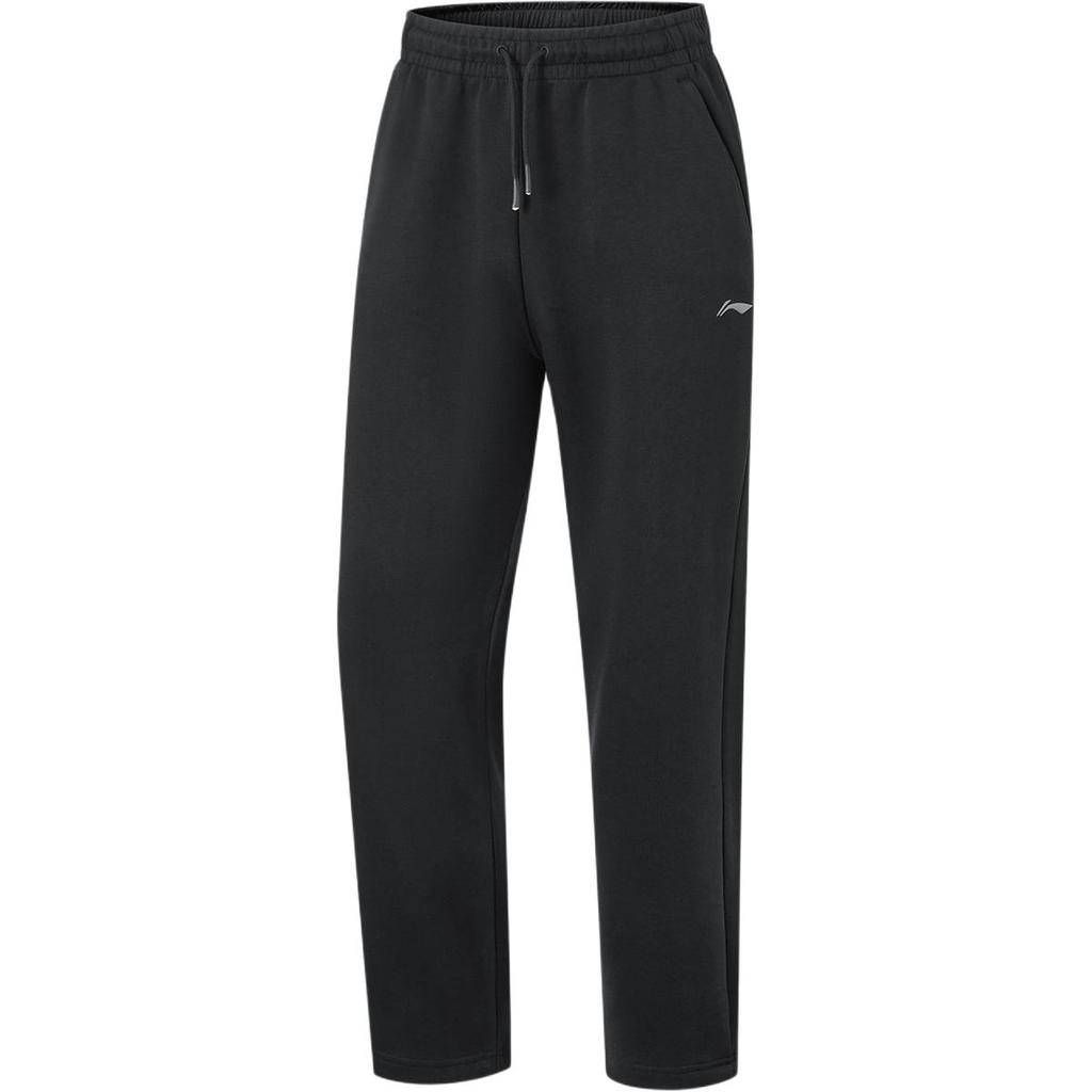 Li Ning Fitness Series Casual Comfortable Versatile Knitted Sports Pants Men Bottoms Black AKLU143-1