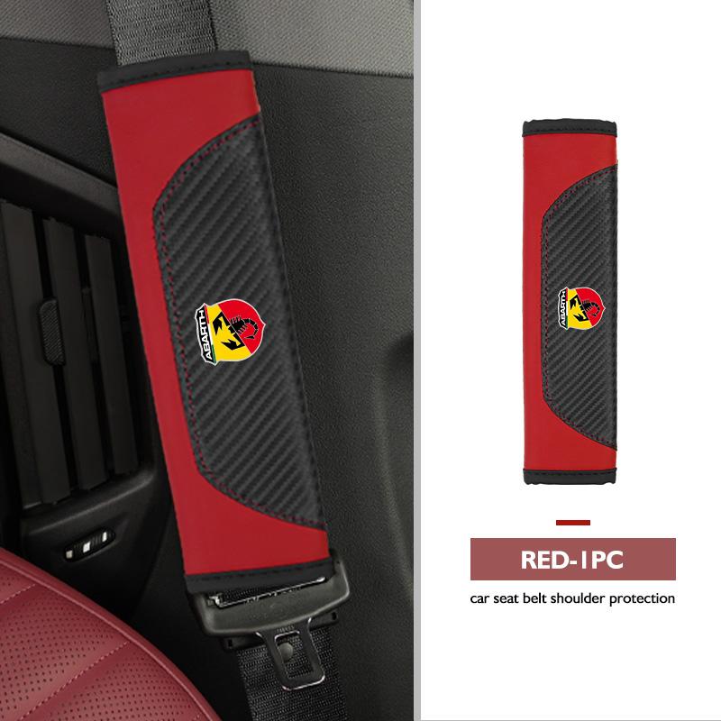 For Abarth Car Seat Shoulder Belt Cover Safety Belt Protector Pad Auto Interior Accessories FIAT 500 Doblo Tipo FR Panda Argo