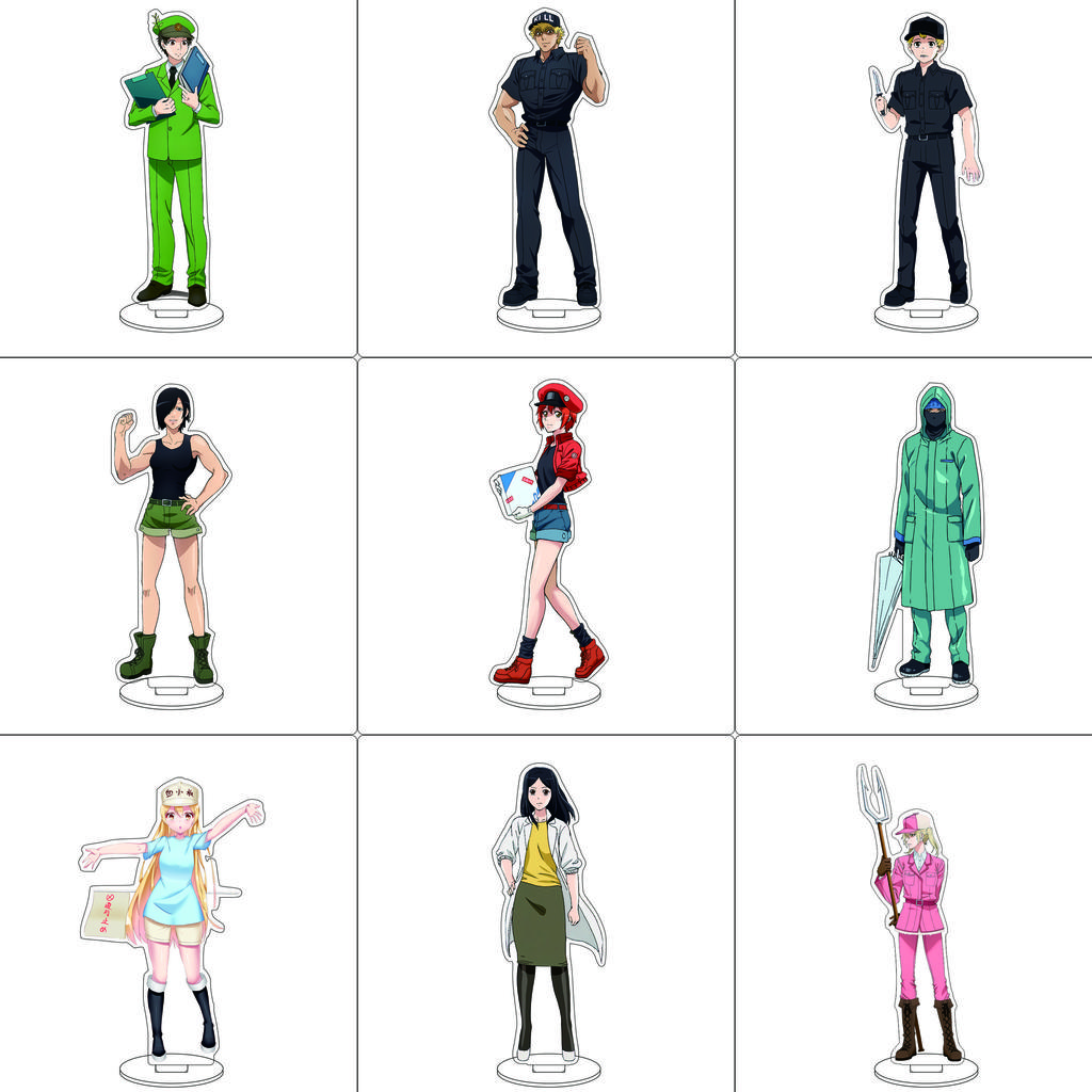 16CM Anime Cells At Work Cosplay Acrylic Stand Ornaments Macrophages Platelet Red Blood Cell Leukocyte Figure Stand Gifts