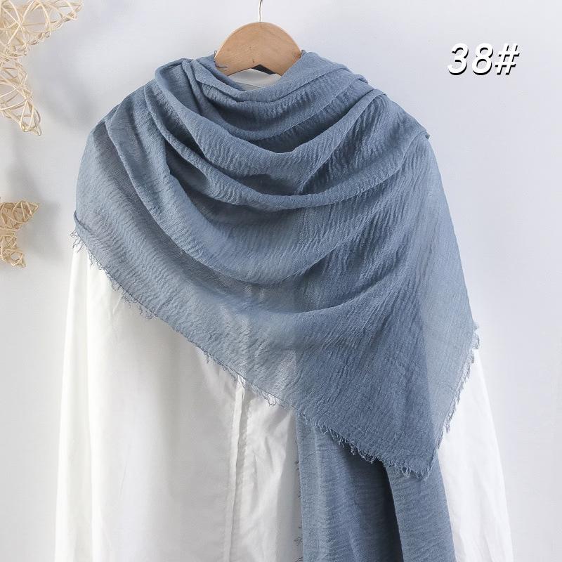 Sciarpa da donna in cotone lino seta - Per tutte le stagioni, colore unito, versatile foulard per testa e parasole