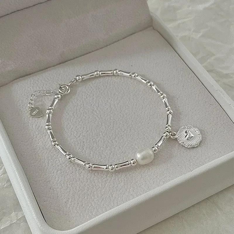 Silver Bracelet Partial Pearls Knots Bracelet for Women Fashion Luxury Design Bead Jewelry Charm Bracelet Gift
