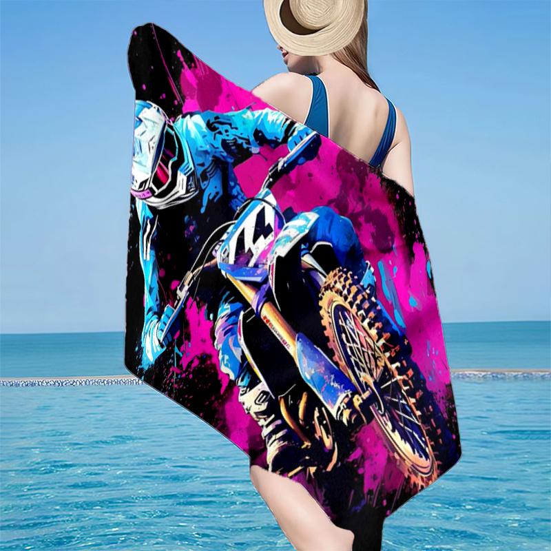 Motocross-Fahrer in Aktion Strandtuch, Superweiche Mikrofaser, Geschenk für Sie/Ihn, Geburtstag, für Pool, Strand, Reisen, Heimdekoration Fan-Geschenke