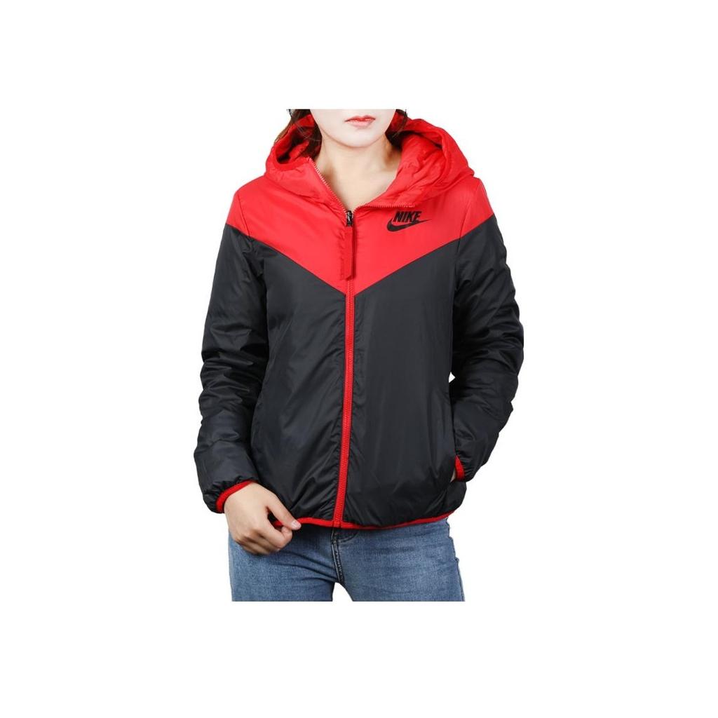 Nike Sportswear Windrunner Down Fill Logo Reversible Warm Hooded Jacket Women Jacket Red 939439-657