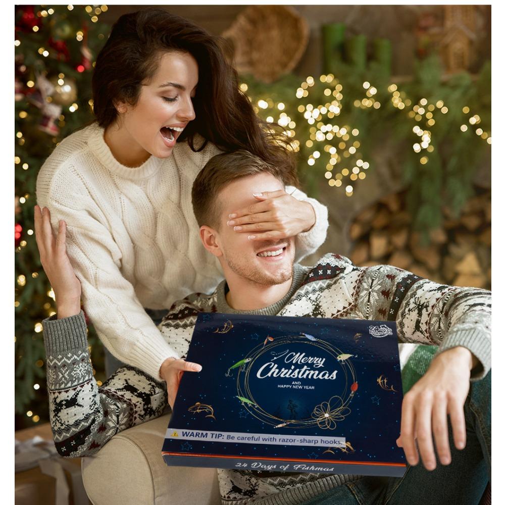 Fishing Advent Calendar for Men, 24 Days Christmas Countdown with Fishing Tackle, Xmas Surprise Gift for Father, Grandpa, Brother, Boyfriend