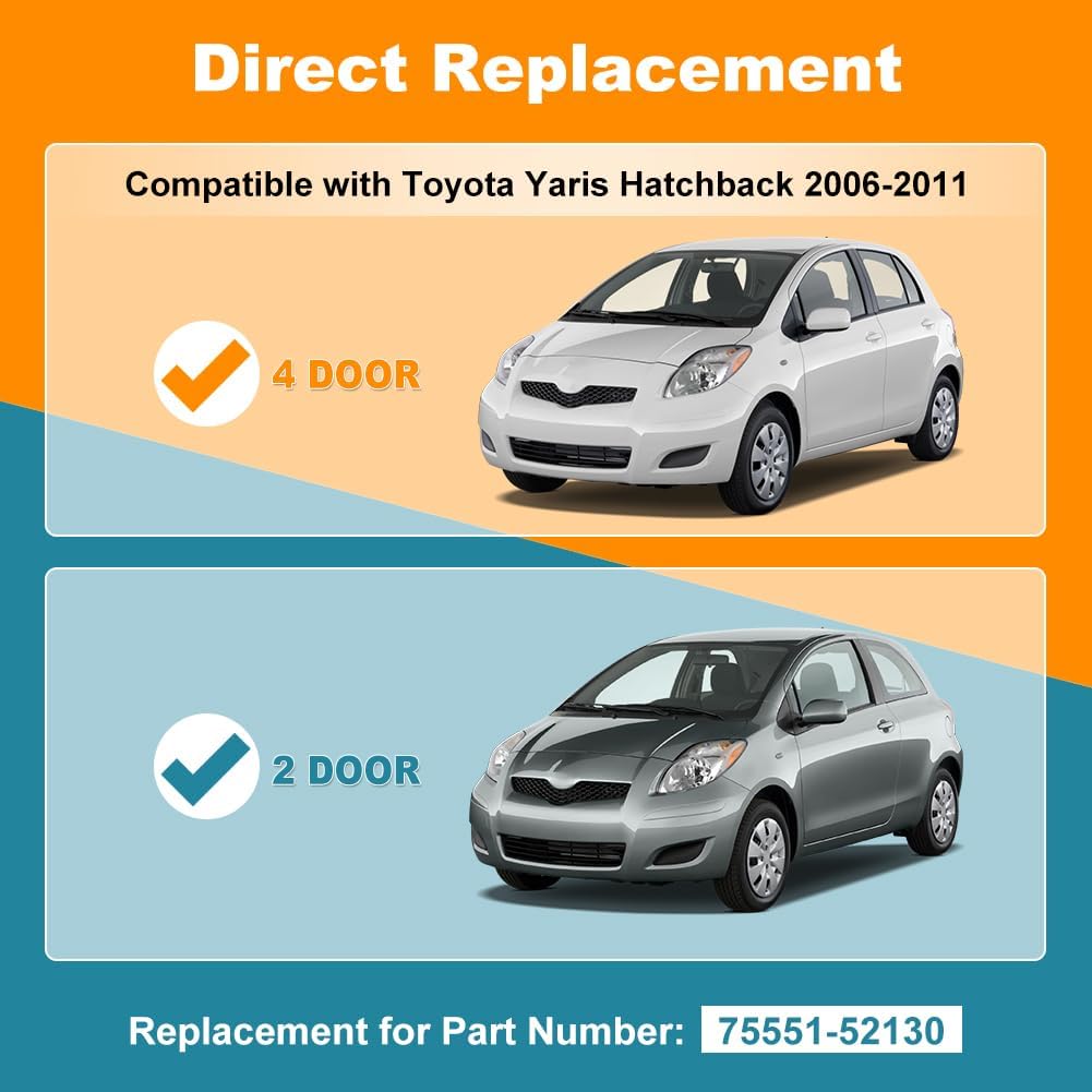 Benzi JDMON pentru scurgerea apei de pe plafon, Garnitură de etanșare compatibilă cu Toyota Yaris Hatchback 2007 2008 2009 2010 2011, Înlocuiește 75551-52130, Stânga și Dreapta, 2