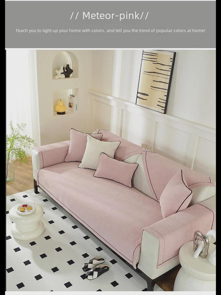 Helårs Chenille Sofapute & Sklisikkert Trekksett