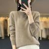 Women's Round Neck Knit Cardigan - Korean Style Loose Sweater, Garter Stitch Outerwear for Spring and Autumn