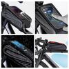 Bike Frame Bag for Riding EVA Hardshell Top Tube Bike Bag with Rainproof Flip Cover and Reflective D