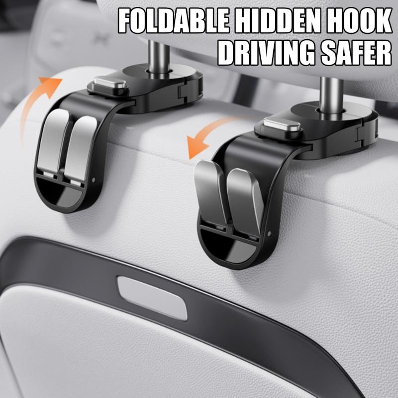 Rotating Back Seat Hook Car Interior Accessory Hanger Hook for Bags Handbag Heavy Duty Hook Headrest Hooks Storage Hook