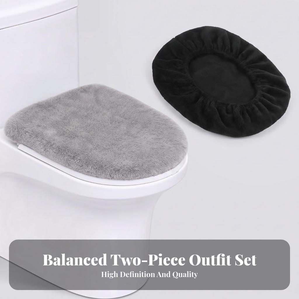 2 Pieces Toilet Lid Cover Soft Seat Dust Long-Lasting for Bathroom
