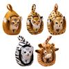 Simulated Tiger Plush Toy with Portable Bed Soft Fluffy PP Cotton Stuffed Giraffe Leopard Lion Animal Plushie Doll Home Decoration Kids Birthday Gift