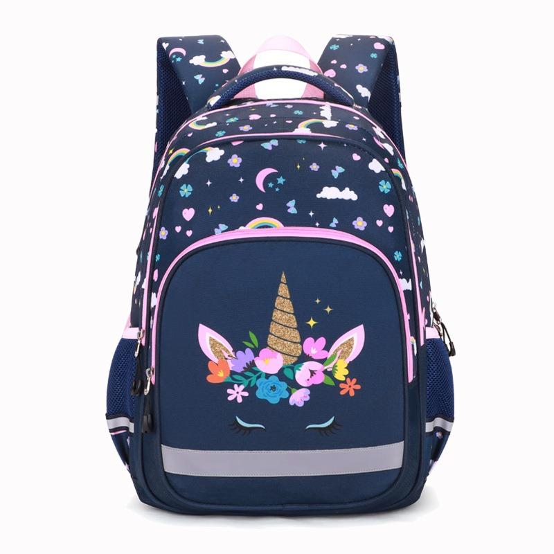 Unicorn Canvas Backpack for Kids Girls Cute School Bag