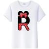 Fashion Blouses Letters Cartoon Mickey Mouse Minnie Printed Family T-Shirts Tshirt Harajuku 90S Top Gift Unisex