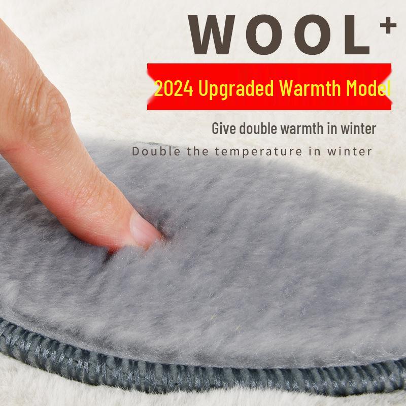 Winter Fleece-Lined Thickened Insoles with Soft Faux Rabbit Fur, Sweat-Absorbent, Odor-Resistant, Felt Cotton for Men's Warmth